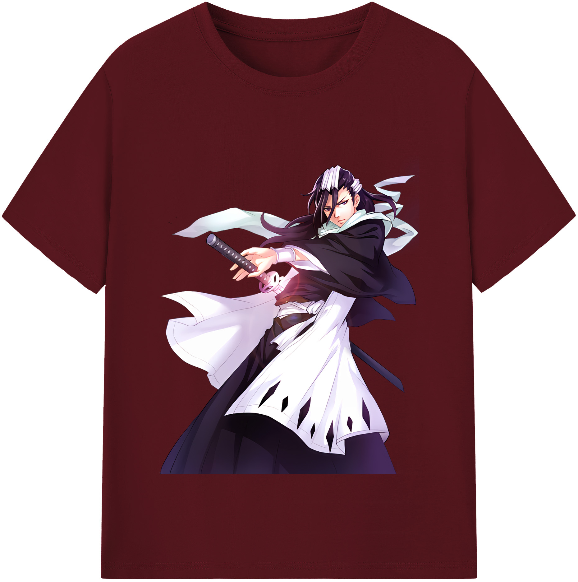 （画像用） ブリーチ くちき びゃくや BLEACH Kuchiki Byakuya 綿100％半袖Tシャツ（フロントプリント）